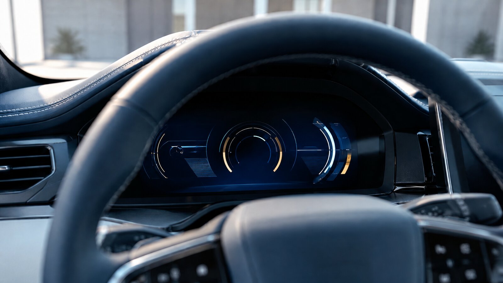 Приборная панель автомобиля с цифровым одометром